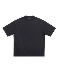 Мужская черная футболка с круглым вырезом с вышивкой от Balenciaga