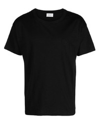 Мужская черная футболка с круглым вырезом с вышивкой от Bally