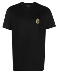Мужская черная футболка с круглым вырезом с вышивкой от Billionaire