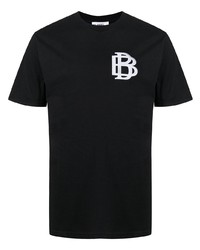 Мужская черная футболка с круглым вырезом с вышивкой от Blood Brother