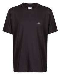 Мужская черная футболка с круглым вырезом с вышивкой от C.P. Company