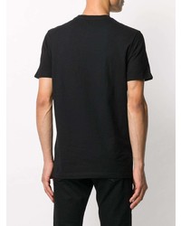Мужская черная футболка с круглым вырезом с вышивкой от Dondup