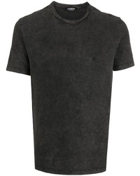 Мужская черная футболка с круглым вырезом с вышивкой от Dondup