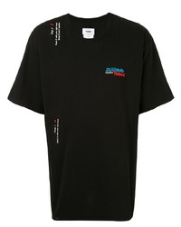 Мужская черная футболка с круглым вырезом с вышивкой от Doublet