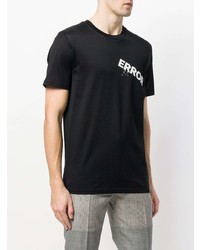 Мужская черная футболка с круглым вырезом с вышивкой от Lanvin