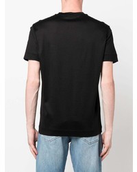 Мужская черная футболка с круглым вырезом с вышивкой от Emporio Armani
