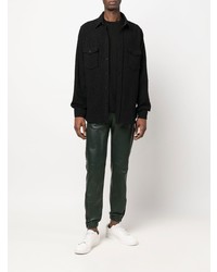 Мужская черная футболка с круглым вырезом с вышивкой от Saint Laurent