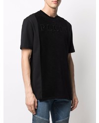 Мужская черная футболка с круглым вырезом с вышивкой от Philipp Plein