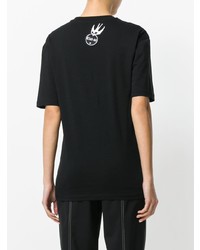 Женская черная футболка с круглым вырезом с вышивкой от McQ Alexander McQueen
