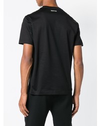 Мужская черная футболка с круглым вырезом с вышивкой от Les Hommes