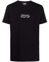 Мужская черная футболка с круглым вырезом с вышивкой от Enterprise Japan