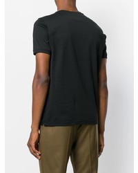Мужская черная футболка с круглым вырезом с вышивкой от Fendi