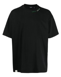 Мужская черная футболка с круглым вырезом с вышивкой от FIVE CM