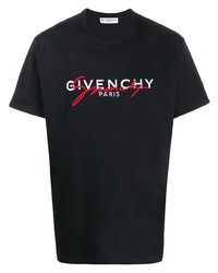 Мужская черная футболка с круглым вырезом с вышивкой от Givenchy