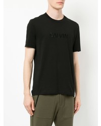 Мужская черная футболка с круглым вырезом с вышивкой от CK Calvin Klein