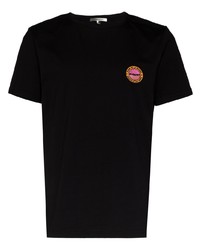 Мужская черная футболка с круглым вырезом с вышивкой от Isabel Marant