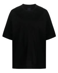 Мужская черная футболка с круглым вырезом с вышивкой от Juun.J