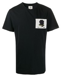 Мужская черная футболка с круглым вырезом с вышивкой от Kent & Curwen