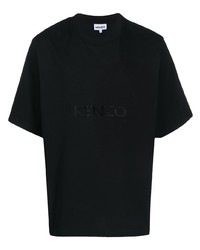 Мужская черная футболка с круглым вырезом с вышивкой от Kenzo