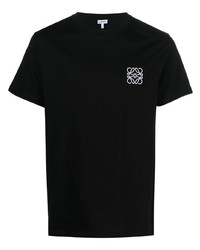 Мужская черная футболка с круглым вырезом с вышивкой от Loewe