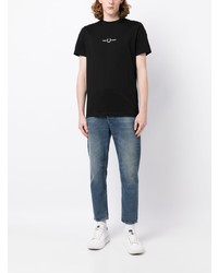 Мужская черная футболка с круглым вырезом с вышивкой от Fred Perry