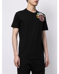 Мужская черная футболка с круглым вырезом с вышивкой от DSQUARED2