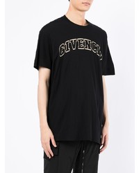 Мужская черная футболка с круглым вырезом с вышивкой от Givenchy