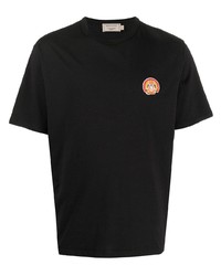 Мужская черная футболка с круглым вырезом с вышивкой от MAISON KITSUNÉ