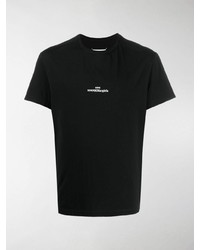 Мужская черная футболка с круглым вырезом с вышивкой от Maison Margiela