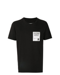 Мужская черная футболка с круглым вырезом с вышивкой от Maison Margiela
