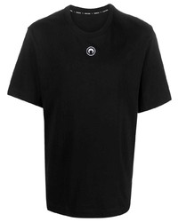 Мужская черная футболка с круглым вырезом с вышивкой от Marine Serre