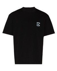 Мужская черная футболка с круглым вырезом с вышивкой от Mastermind Japan