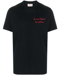 Мужская черная футболка с круглым вырезом с вышивкой от MC2 Saint Barth