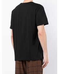 Мужская черная футболка с круглым вырезом с вышивкой от N°21