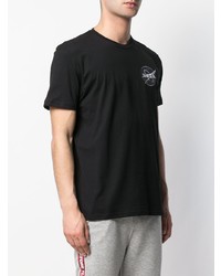 Мужская черная футболка с круглым вырезом с вышивкой от Alpha Industries