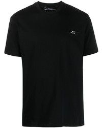 Мужская черная футболка с круглым вырезом с вышивкой от Neil Barrett