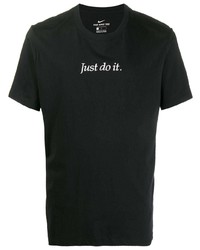 Мужская черная футболка с круглым вырезом с вышивкой от Nike