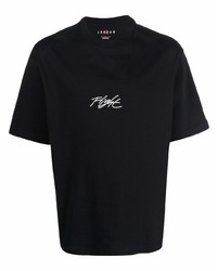 Мужская черная футболка с круглым вырезом с вышивкой от Nike