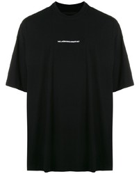 Мужская черная футболка с круглым вырезом с вышивкой от Niløs
