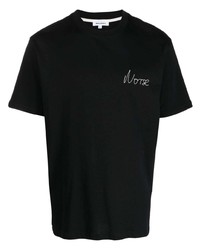 Мужская черная футболка с круглым вырезом с вышивкой от Norse Projects