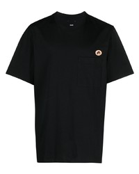 Мужская черная футболка с круглым вырезом с вышивкой от Oamc