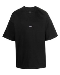 Мужская черная футболка с круглым вырезом с вышивкой от Oamc