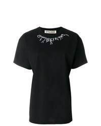 Женская черная футболка с круглым вырезом с вышивкой от Ottolinger