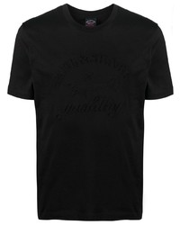 Мужская черная футболка с круглым вырезом с вышивкой от Paul & Shark