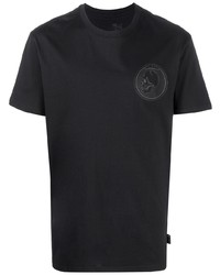 Мужская черная футболка с круглым вырезом с вышивкой от Philipp Plein
