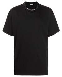 Мужская черная футболка с круглым вырезом с вышивкой от Raf Simons