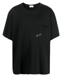 Мужская черная футболка с круглым вырезом с вышивкой от Rhude