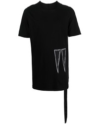 Мужская черная футболка с круглым вырезом с вышивкой от Rick Owens DRKSHDW