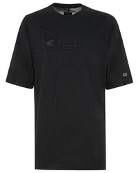 Мужская черная футболка с круглым вырезом с вышивкой от Rick Owens