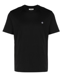 Мужская черная футболка с круглым вырезом с вышивкой от Sandro